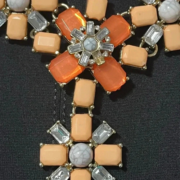 Art Deco Floral Jewelled Necklace  Costume Jewelry - Picture 5 of 7